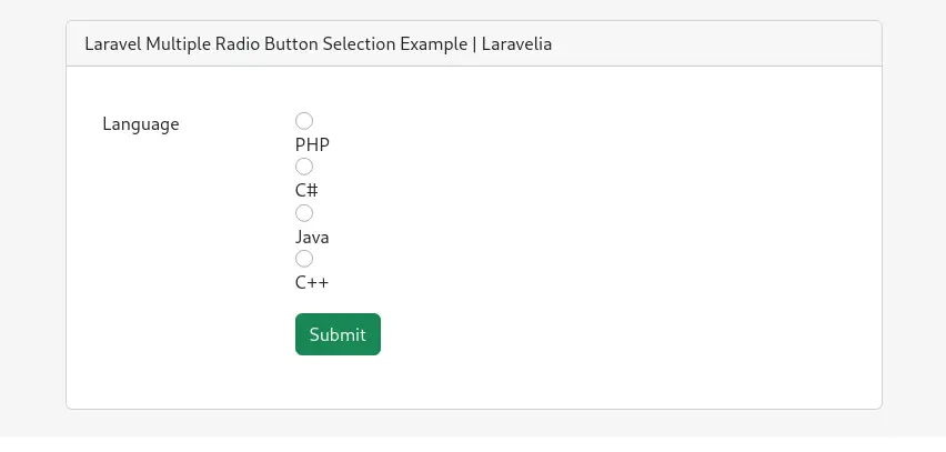 laravel-multiple-radio-button-selection-example
